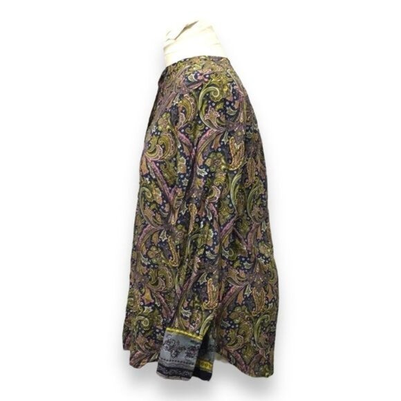 LOFT Women’s Long Sleeve  1/2 Button Front Paisley Shirt, Blue, size M - Picture 2 of 7